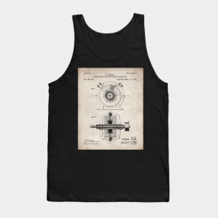 Tesla Generator Patent - Electrician Maker Workshop Art - Antique Tank Top